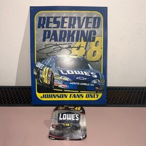Winner's Circle NASCAR #48 Lowe's Jimmie Johnson & Metal Sign Fans Only 2006